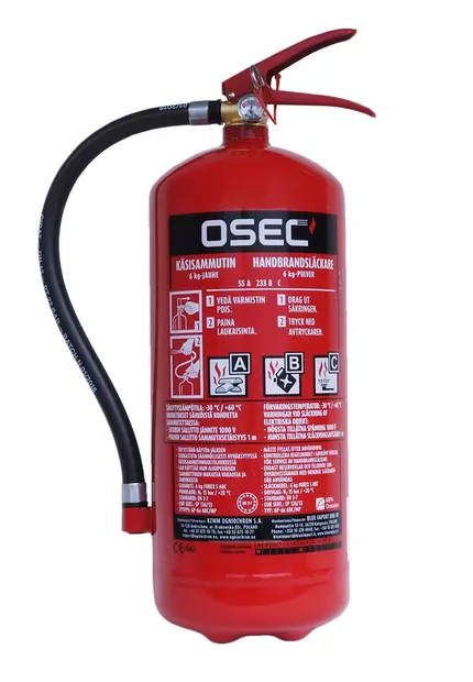 Osec jauhesammutin 6kg 55a/233b/c - Palosammuttimet ja -peitteet - 6430066033843 - 1