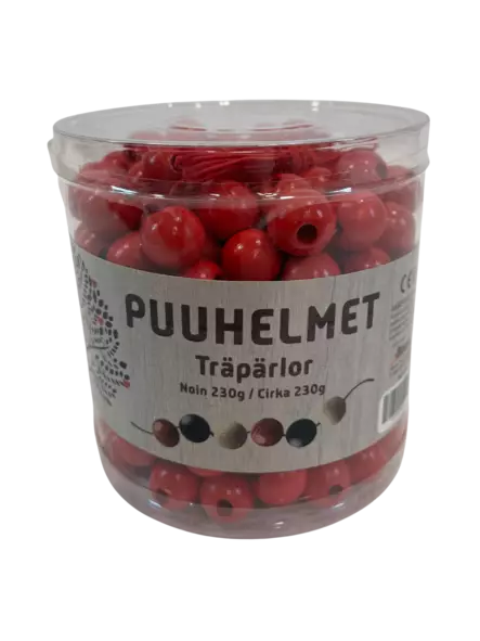 Puuhelmet punainen - Askarteluhelmet - 6416570046463 - 1