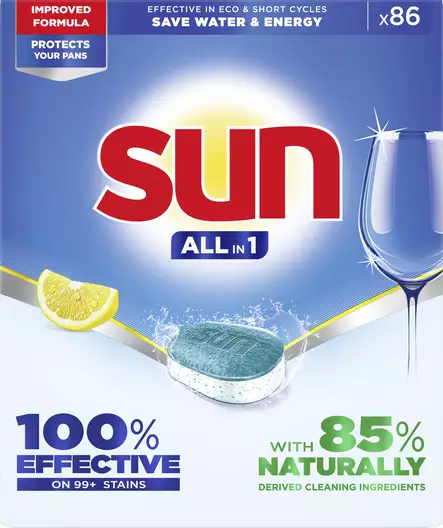 Sun Lemon Konetiskitabletti 86 kpl - Astianpesuaineet - 8720181517013 - 1