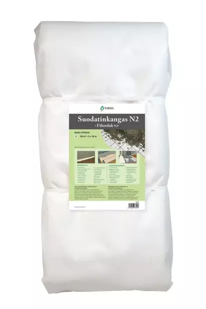 Suodatinkangas n2 tarha 50m2 5x10m - Piha- ja rakennuskangas - 6416556937013 - 1