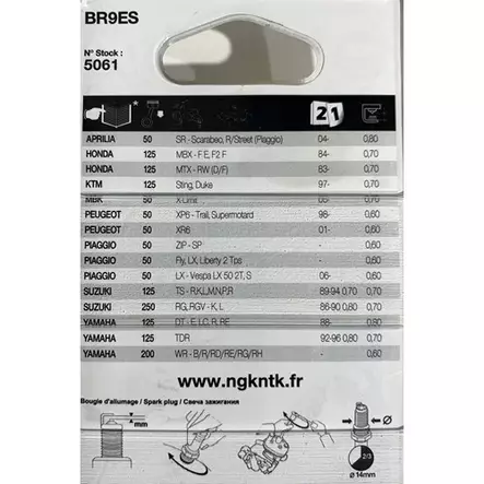 Sytytystulppa NGK BR9ES - Sytytystulpat - 087295050613 - 2