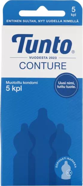 Tunto kondomi 5kpl Conture muotoiltu - Ehkäisy ja seksuaalisuus - 7310572200283 - 1