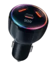 Mobia autolaturi USB-C PD + 2 x USB-A QC, Max 90W - Puhelintarvikkeet ja laturit - 6430076525093 - 1