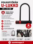 Polkupyörän U-lukko 190x245mm - Lukot - 6438159095303 - 1