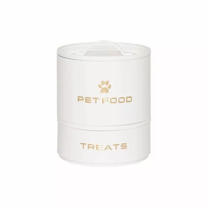 4Living Lemmikin ruoka- ja herkkulaatikko 21,5x21,5x26,5 1kg Valkoinen - Koiran tarvikkeet - 6410416529523 - 1