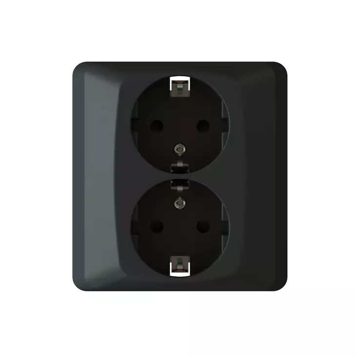 Pistorasia 2-os upotettava musta Hiili - Pistorasiat - 6438140197283 - 1