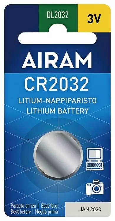 Airam litiumparisto CR2032 3V - Nappiparistot - 6435200138163 - 1