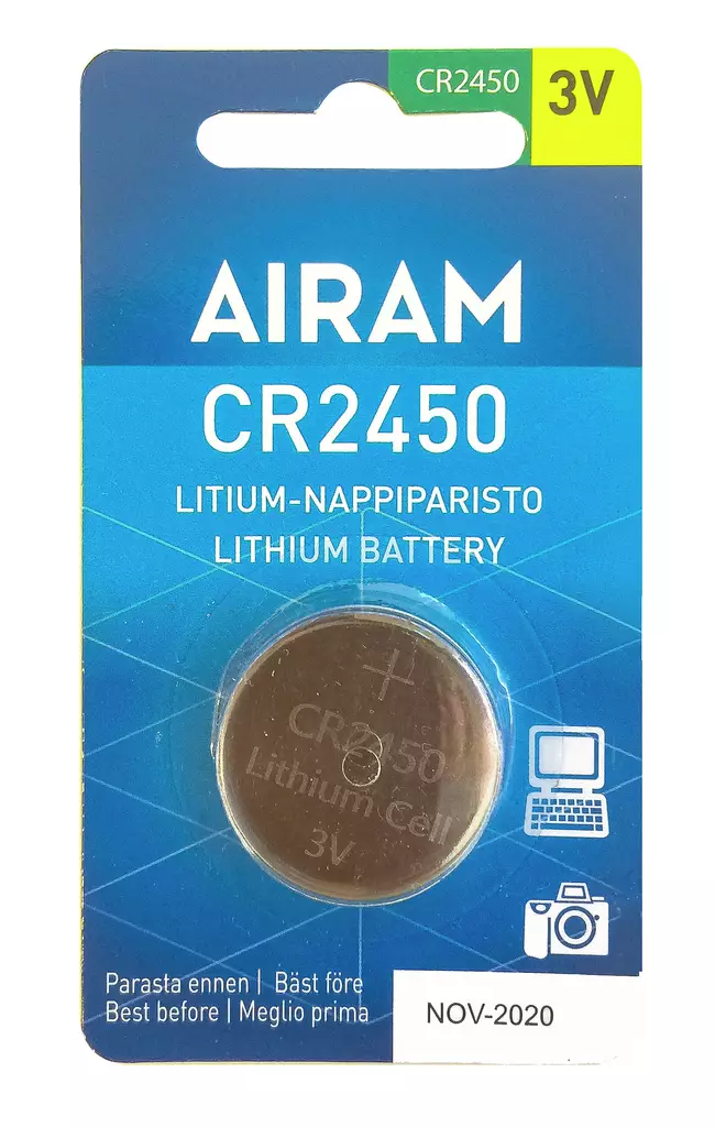 Airam litiumparisto cr2450 3v 1/bl - Nappiparistot - 6435200230843 - 1