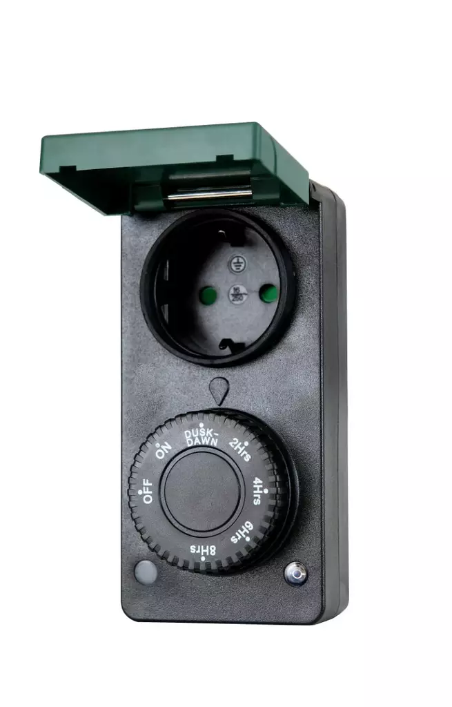 Ajastin ulkokäyttöön Airam hämäräkytkimellä IP44 - Ajastimet ja ajastinpistorasiat - 6435200285973 - 1