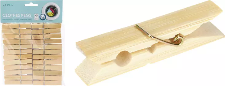 Bambu pyykkipoika 24kpl/ pkt - Muut siivousvälineet - 8719987368523 - 1
