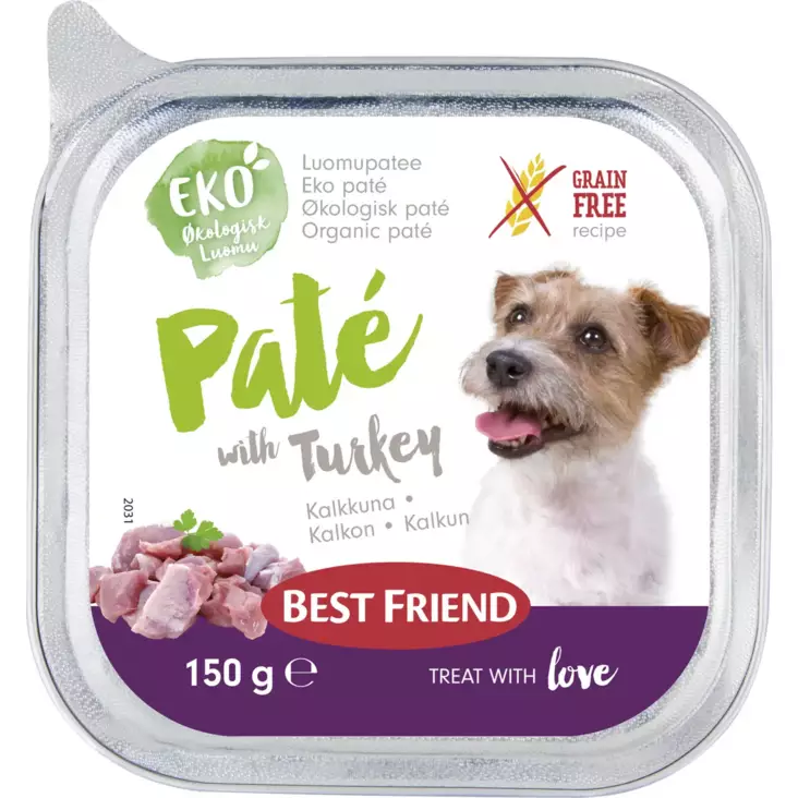 BF luomu kalkkunapatee 150g - Koiran märkäruoat - 5700551110993 - 1