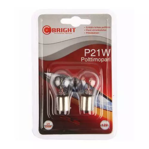 C-BRIGHT polttimo 12V 21W BA15S - Halogen ajovalot ja polttimot - 6438255922763 - 1