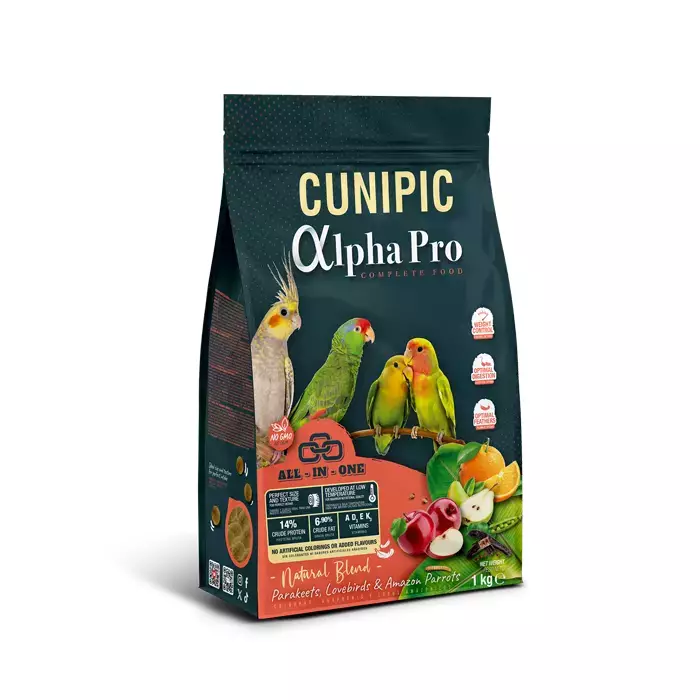 Cunipic Alpha Pro medium-sized birds 1kg - Linnunruoka - 8437021991673 - 1