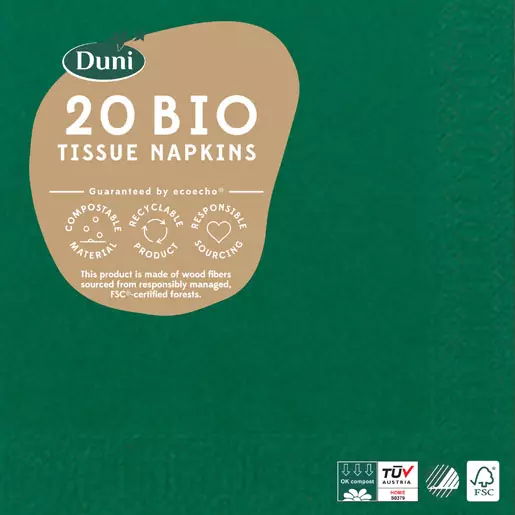 Duni lautasliina Tummanvihreä 24cm - Lautasliinat - 7321011040483 - 1