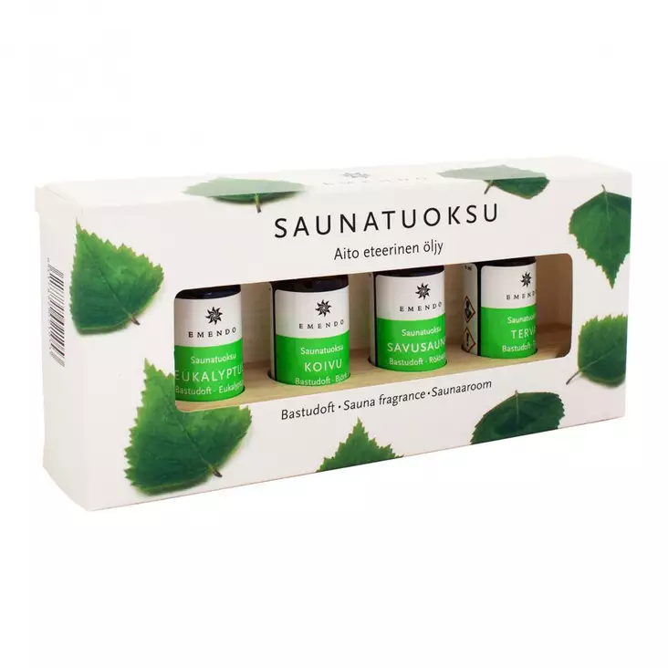 Emendo Saunatuoksut puutelineessä 4x10ml - Saunatuoksut - 6417892021053 - 1