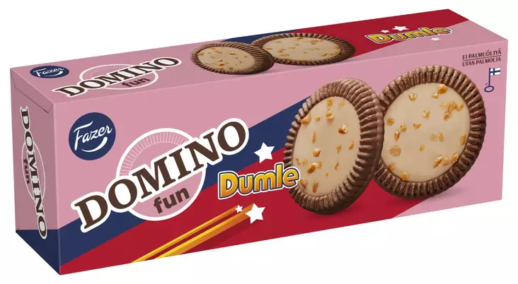 Fazer Domino Fun Dumle herkuttelukeksi 120g - Keksit - 6416453075733 - 1