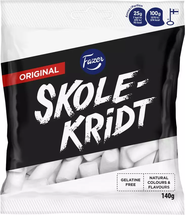 Fazer Skole kridt 140g - Karkit - 6411401038723 - 1