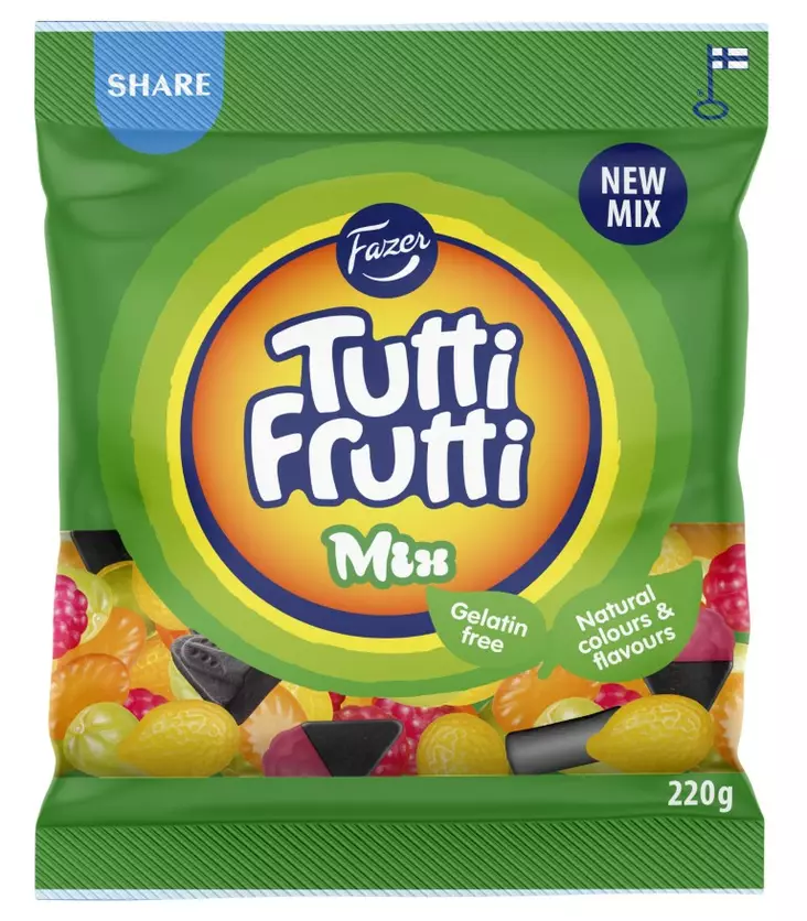 Fazer Tutti Frutti Mix 220g - Karkit - 6416453051423 - 1