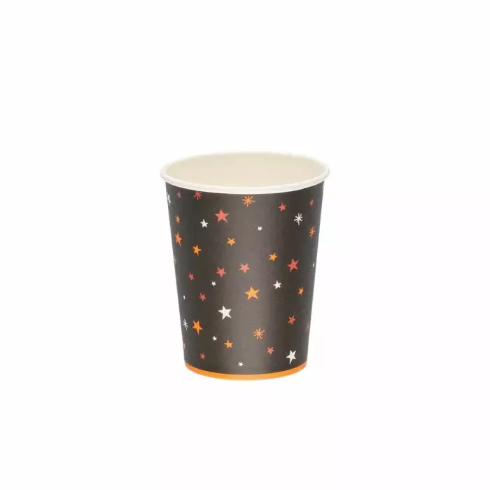 Festi Halloween kertakäyttömuki kartonki tähdet 250 ml 6 kpl - Halloween asut ja koristeet - 6410416374673 - 1