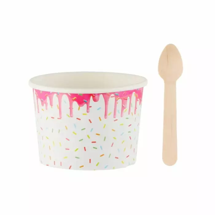 Festi jäätelöpikari ja lusikka 8kpl - Kertakäyttömukit - 6410416348643 - 1