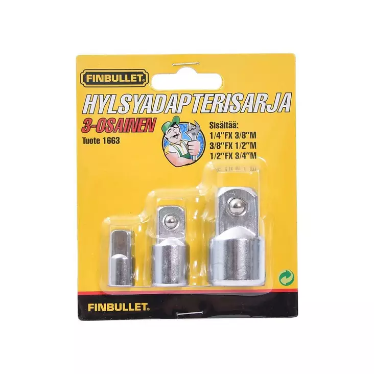 Finbullet Hylsyadapterit 3-os - Räikkävääntimet - 6438152016633 - 1