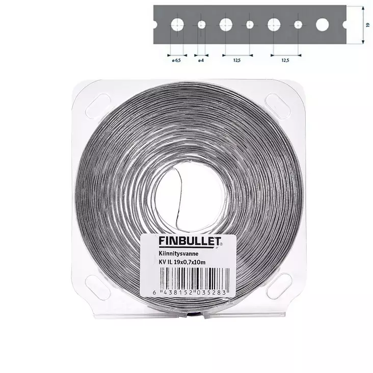 Finbullet Kiinnitysvanne 19 mm x 0,7 mm x 10 m - Muut kiinnitystarvikkeet ja lajitelmat - 6438152035283 - 1