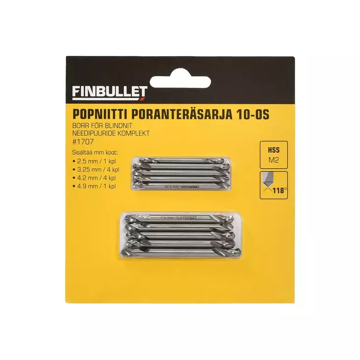 Finbullet Popniitti poranteräsarja 10-os hss - Metalliporanterät - 6430017703283 - 1