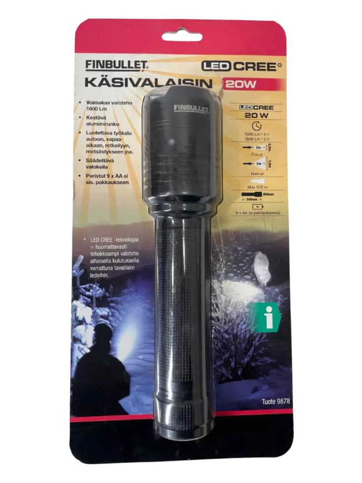 Finbullet Taskulamppu 20W 1600lm - Taskulamput - 6438152098783 - 1