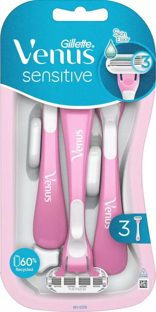 Gillette Venus varsiterä 3kpl Sensitive - Partahöylät ja -terät - 7702018491513 - 1