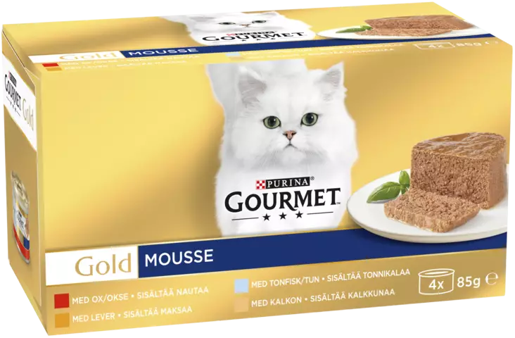 Gourmet Gold Mousse laj. 4x85g - Kissan märkäruoat - 5000161029853 - 1
