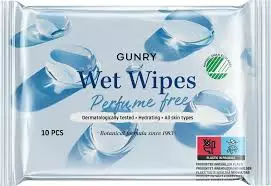 Gunry kosteuspyyhe 10kpl hajusteeton - Desifiointi ja laastarit - 7393481008263 - 1