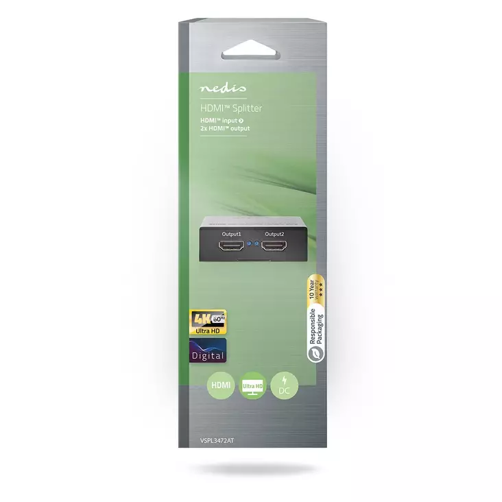 HDMI-jakaja 2-porttinen 1 X IN / 2 X OUT - Näyttökaapelit - 5412810320103 - 1