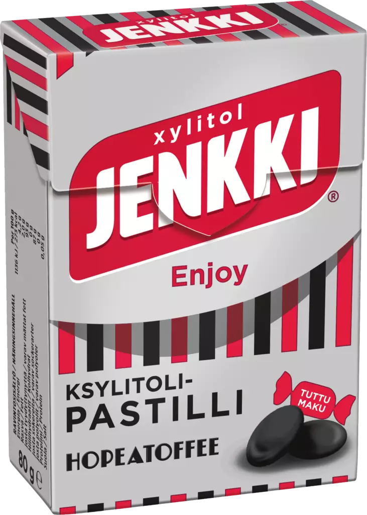 Jenkki Enjoy hopeatoffee pastilli 80 g - Karkit - 6420256016923 - 1