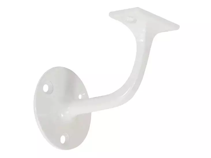 Kaiteenkannatin 25 messinkivalettu / valkoinen 65 mm - Hyllyt ja kannakkeet - 6414671020283 - 1