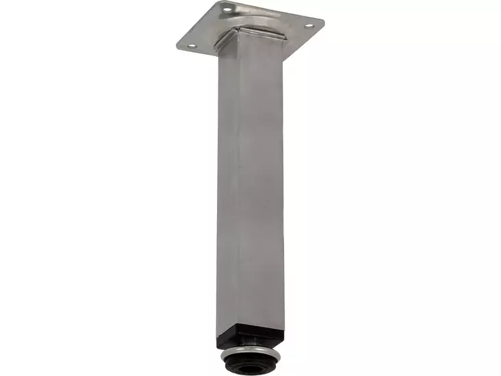 Kalustejalka laipalla 100mm teräs/harjattu nikkeli - Kalustehelat - 6414671084643 - 1