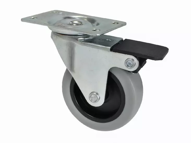 Kalustepyörä kääntyvä 75mm jarrulla - Huonekalupyörät - 6414675027943 - 1