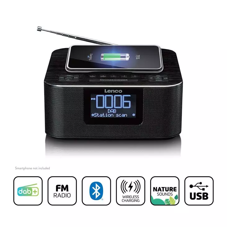 Kelloradio stereo dab+/fm bluetooth - Radiot, soittimet ja radiopuhelimet - 8711902073253 - 1