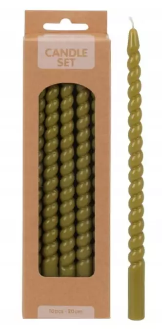 Kierrekynttilä 10kpl/pkt 20cm - Kruunu- ja antiikkikynttilät - 8720573930093 - 1