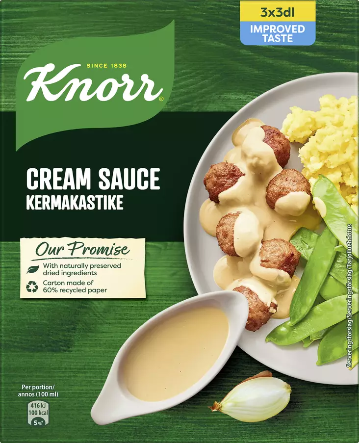 Knorr kermakastike 3x32g - Kuivaruoka-aineet, keitot ja kastikkeet - 8721201916533 - 1