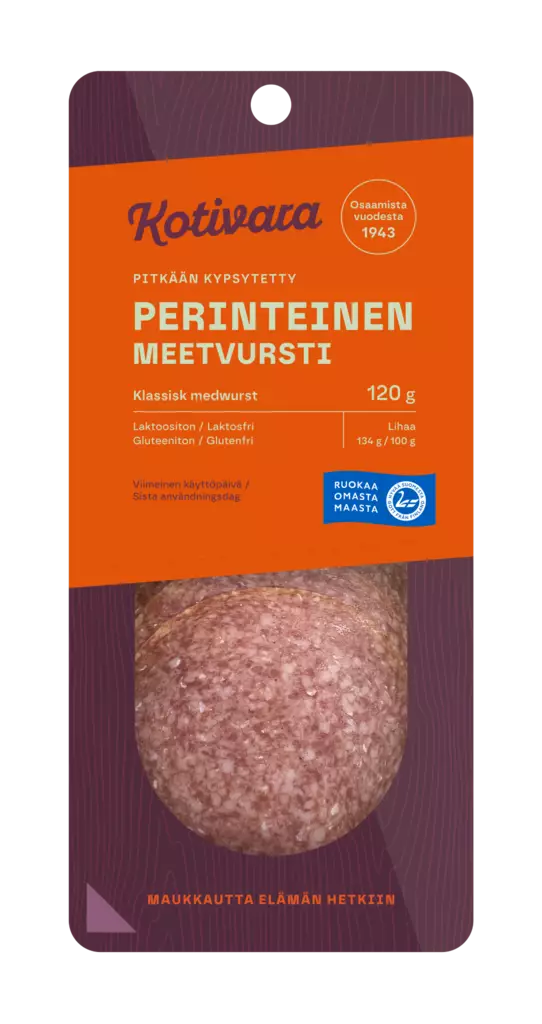 Kotivara perinteinen meetvursti 120g - Elintarvikkeet - 6409630007603 - 1