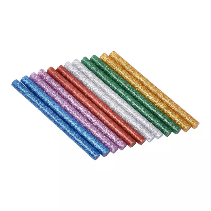 Kuumaliimapuikko 12 kpl 7,2 x 100 mm värilajitelma glitter - Teipit ja tiivisteet - 6438152022153 - 1