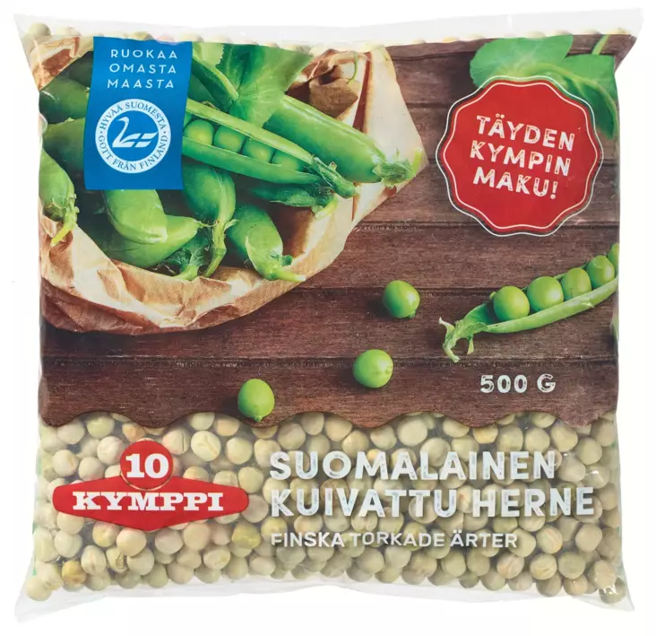 Kymppi Kuivattu Herne 500g kotimainen - Keitto- ja kastikeainekset - 6420260891103 - 1