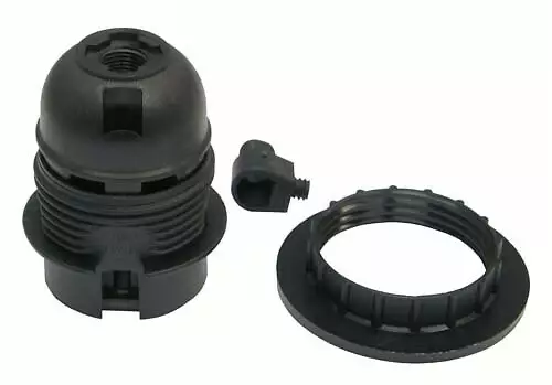 Lampunpidike E27 kierteellä musta - Valaisintarvikkeet - 6438140944153 - 1