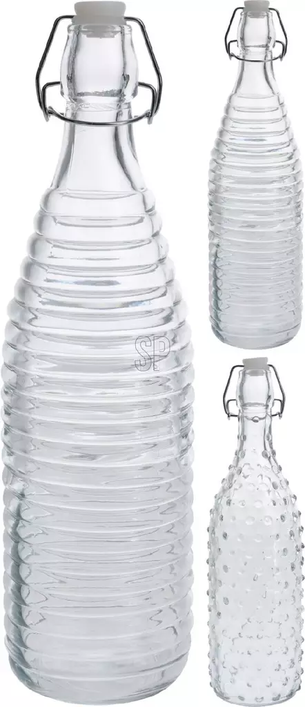 Lasipullo korkilla 1L - Lasipullot ja -purkit - 8719202392203 - 1