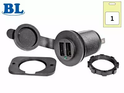 Latausportti USB upotettava 5V 1A/2,1A - Liittimet ja liitinlajitelmat - 6419943615273 - 1