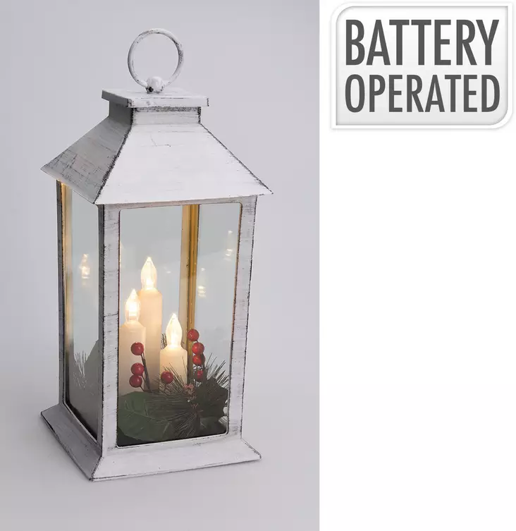 Led lyhty 29cm valkoinen - Led-myrskylyhdyt - 8719987295263 - 1