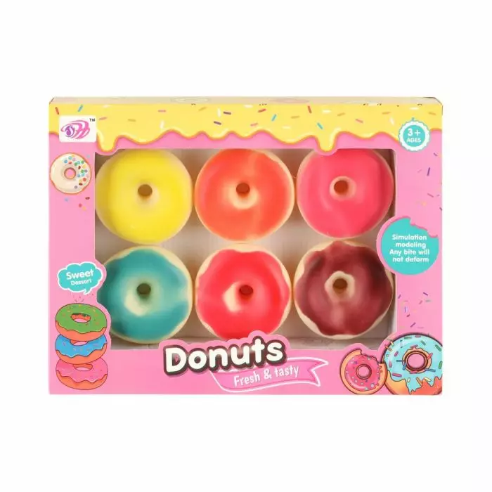 Leikkiruoat donitsit 6kpl - Kotileikit ja roolileikit - 6410416154343 - 1
