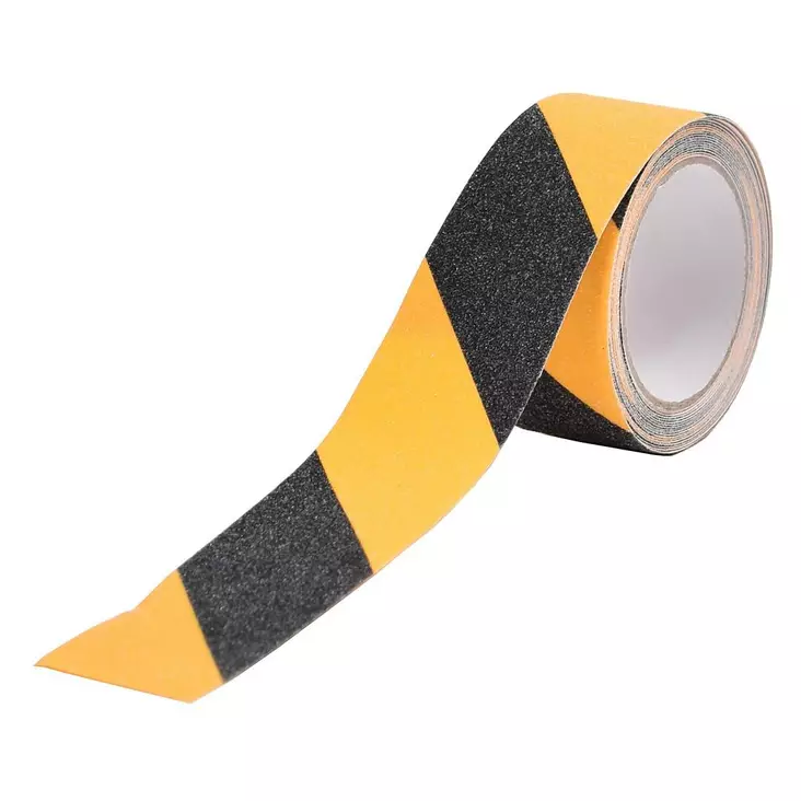 Liukuesteteippi 50 mm x 5 m mustakeltainen raita - Rakennusliimat - 6438152023143 - 1