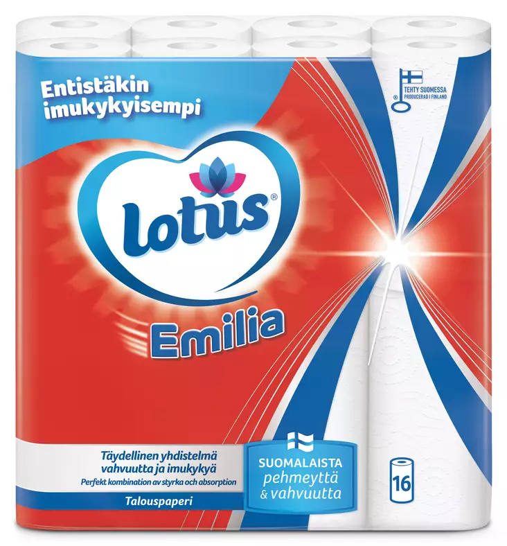 Lotus emilia talouspaperi 16rll/säkki - Talouspaperit - 6413200034043 - 1