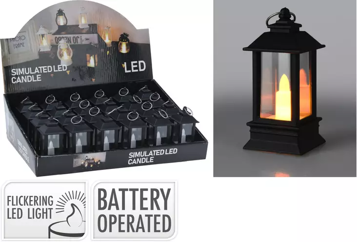 Lyhty kynttilällä 9cm paristokäyttöinen - Led-myrskylyhdyt - 8721037109123 - 1